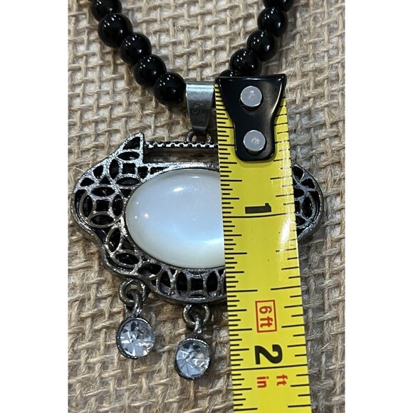 Long Beaded Pendant Necklace Mixed Genuine Tested Stones Silver Tone 28in - Picture 4 of 7